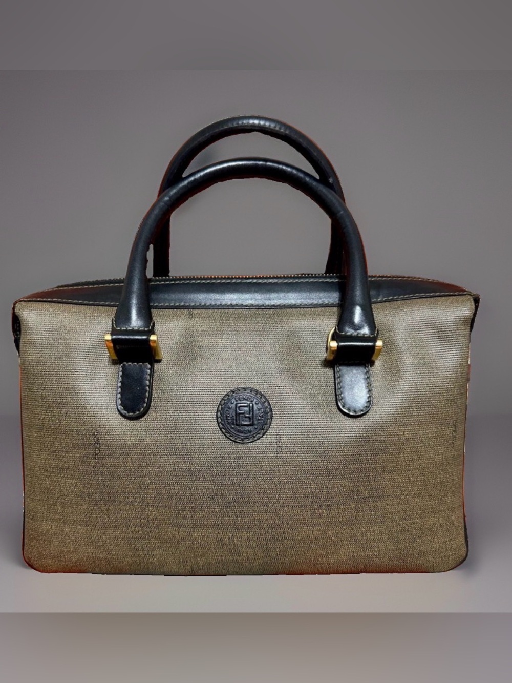 FENDI FF CANVAS HANDBAG EUC